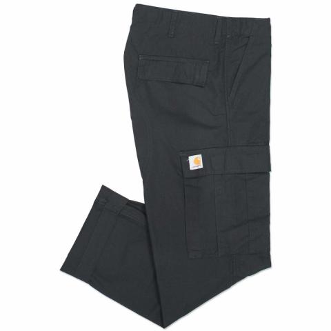 Carhartt WIP Regular Cargo Pants in Black Rinsed for Men