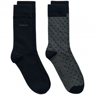 2-Pack Dot And Solid Socks