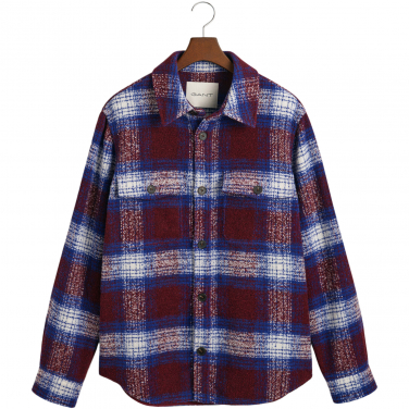 Checked Wool Blend Overshirt