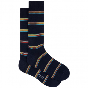 Block Signature Stripe Socks