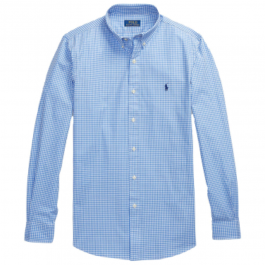 Slim Fit Check Stretch Poplin Shirt