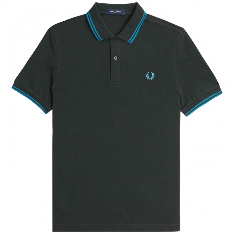 Fred Perry Twin Tipped Polo Shirt in Night Green Runaway Bay