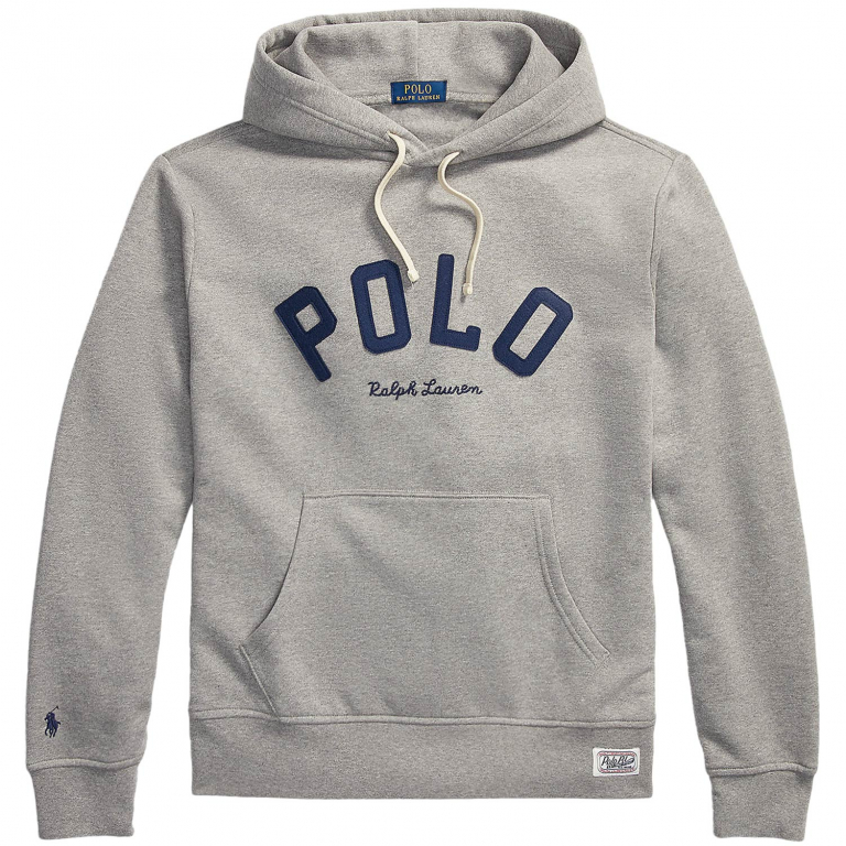 Ralph Lauren Logo Fleece Hoodie in Dark Vintage Heather