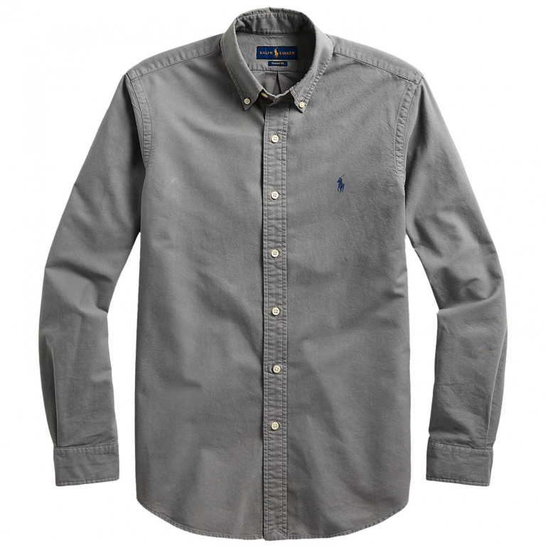 Ralph lauren grey oxford shirt best sale